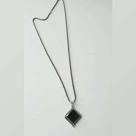 Milor Garnet Medallion Necklace Sterling Silver - Picture 1 of 2